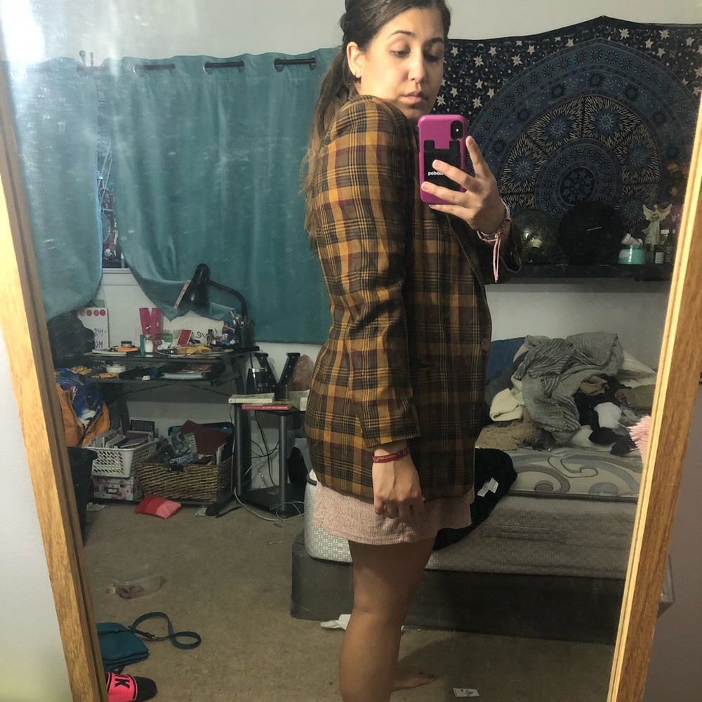 Vintage plaid blazer size 10 - Picture 2 of 3